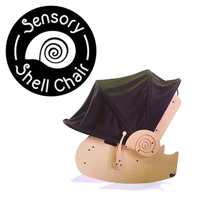 Sensory Shell Chair Side View with Logo